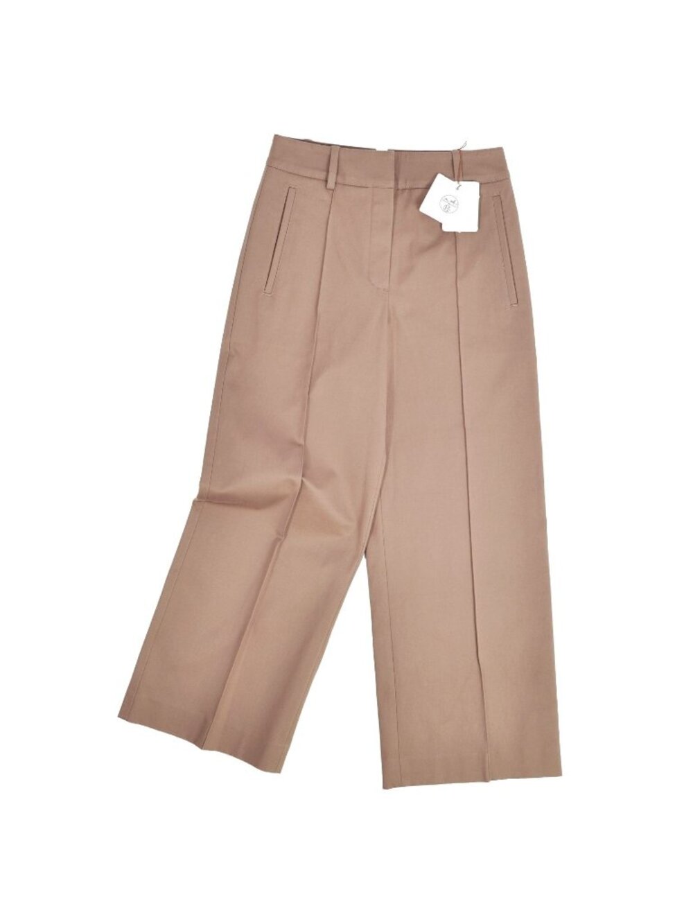 Hermes Pants Long Wide Cotton Beige 32